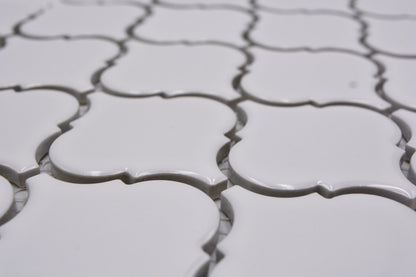 White Gloss Arabesque Mosaic Tile HUH CLP 2BG