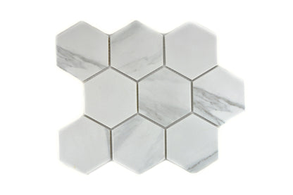 Carrara White Hexagon Mosaic Tile TilesDecor