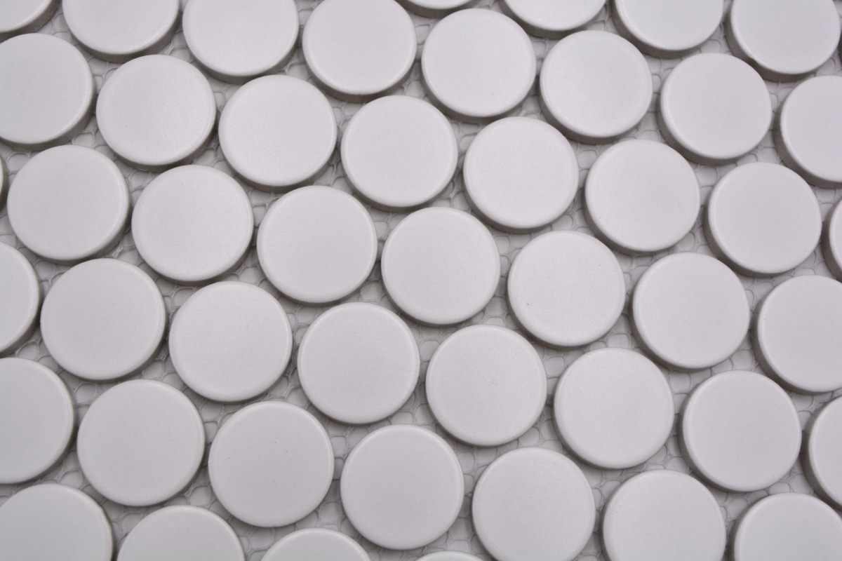 White Penny Matt Mosaic Tile HUH Knopf 11G