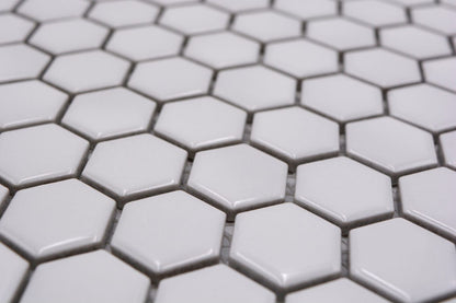Hexagon Gloss White Mosaic Tile (Copy) HUH HX 050