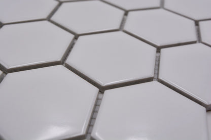 Hexagon Matt White Mosaic Tile (Copy) HUH HX 085