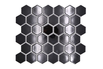 Hexagon Gloss Black Mosaic Tile (Copy) HUH HX 090