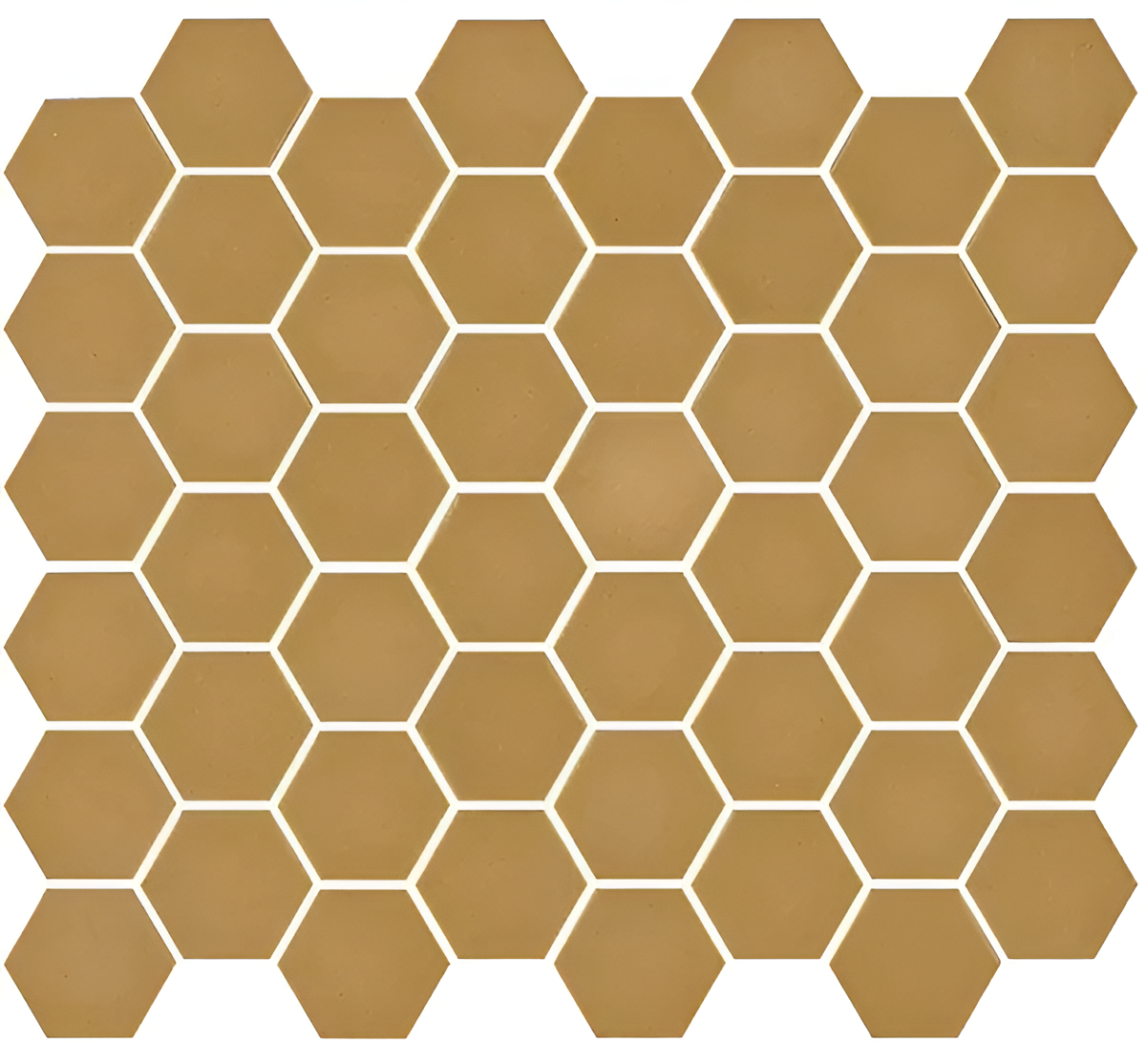 Gold Matt Hexagon Mosaic Tile https://lovemosaic.co.uk/product/emotion-yellow-matt-hexagon-mosaic-tile/