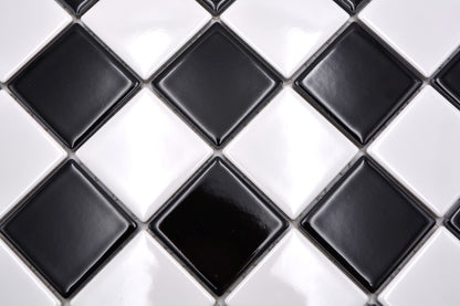 Chequered Black and White Gloss Mosaic Tile (Copy) HUH CD 200