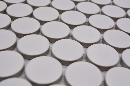 White Penny Matt Mosaic Tile HUH Knopf 11G