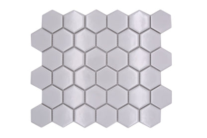 Hexagon Gloss White Mosaic Tile HUH HX 080