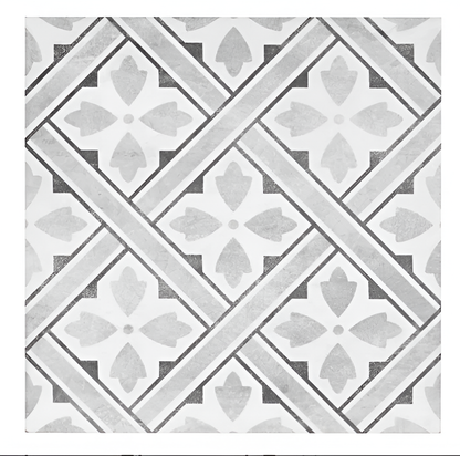 Laura Ashley Mr Jones Charcoal Porcelain Tile 33x33cm patrick