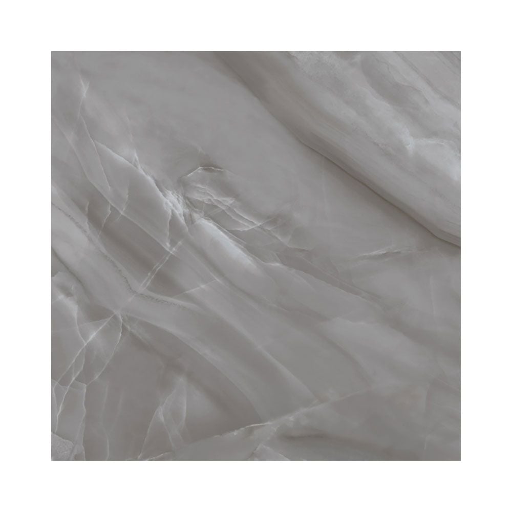 Charcoal Wave Dark Grey Gloss Marble Effect Porcelain 400x400mm Wall and Floor Tiles TilesDecor