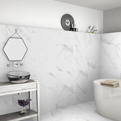 Statuario Marble Effect Matt Tile 600x600mm WF Capella