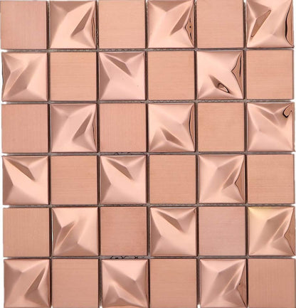 Rose Gold Metallica Stainless Steel Mosaic Tile E-mosaic 0M0115