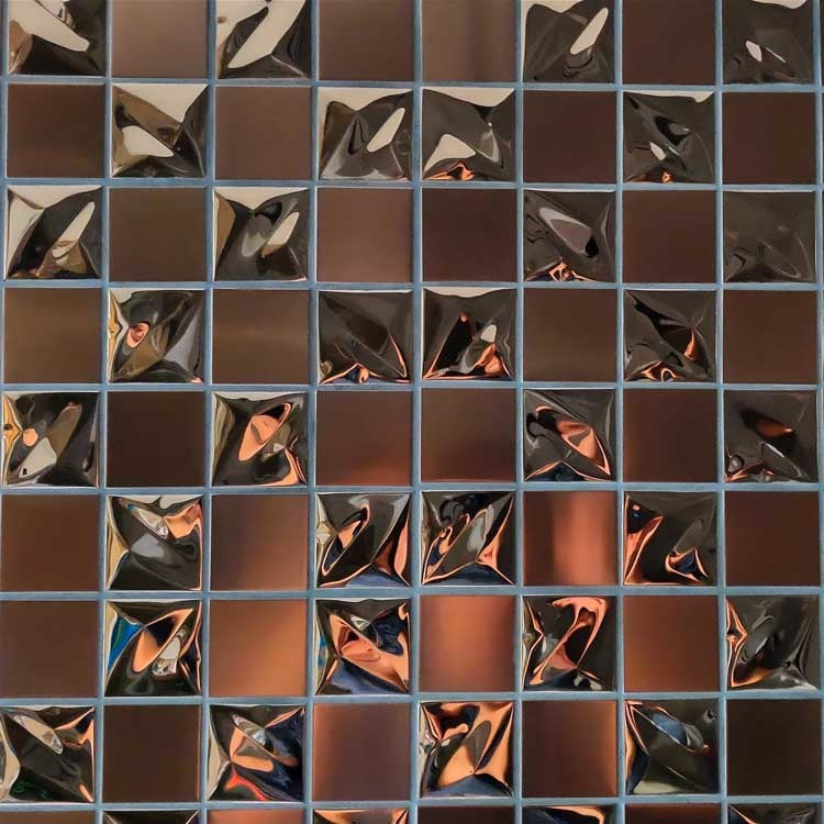 Rose Gold Metallica Stainless Steel Mosaic Tile E-mosaic 0M0115