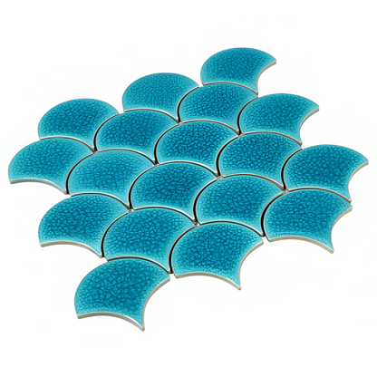 Persian Teal Drop Mosaic Tile 6251 - ocean teal - lovemosaics.co.uk