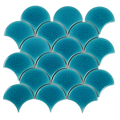 Persian Teal Drop Mosaic Tile 6251 - ocean teal - lovemosaics.co.uk