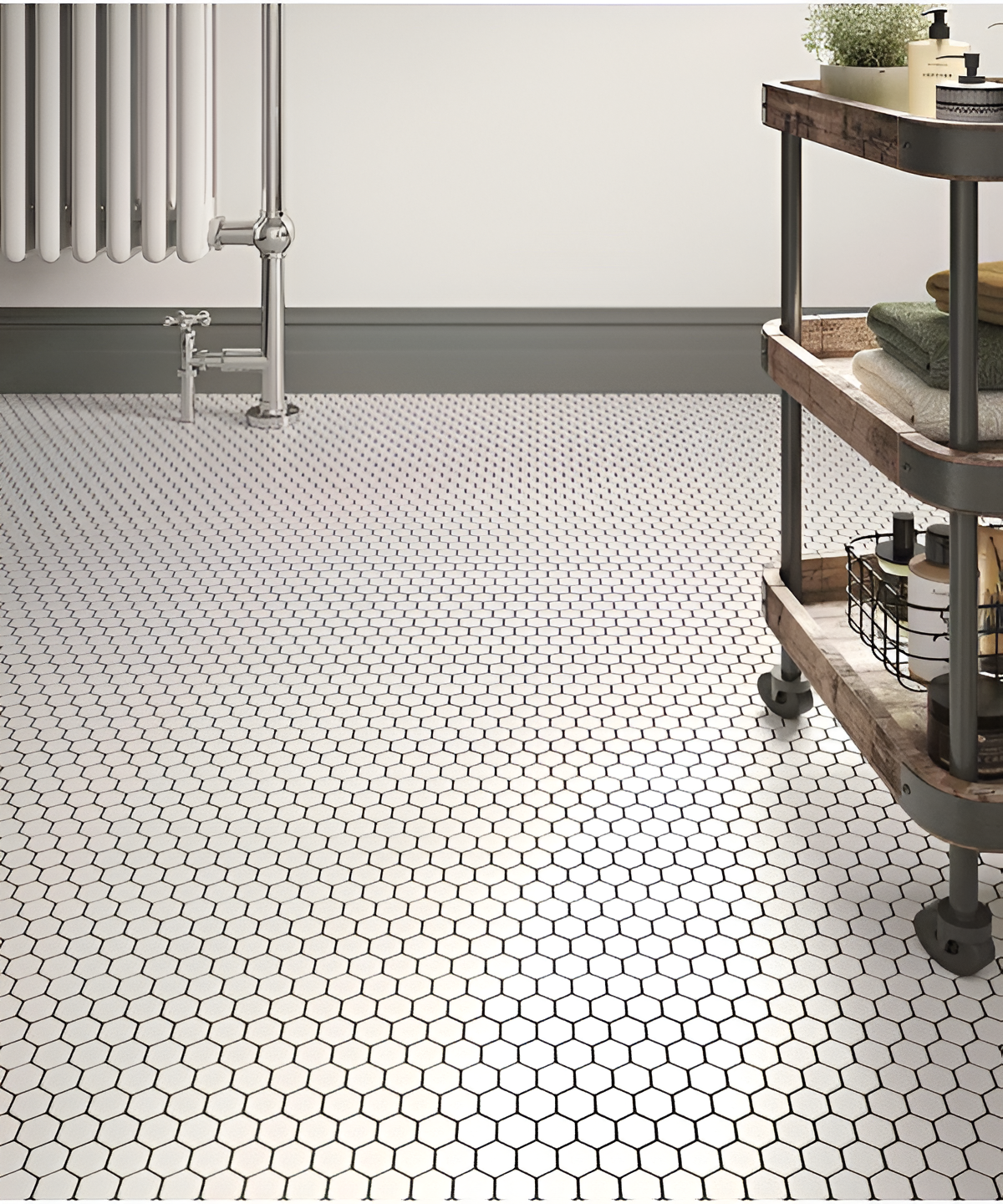 Shapes Hexagon Matt White Mosaic Tile lt 0280
