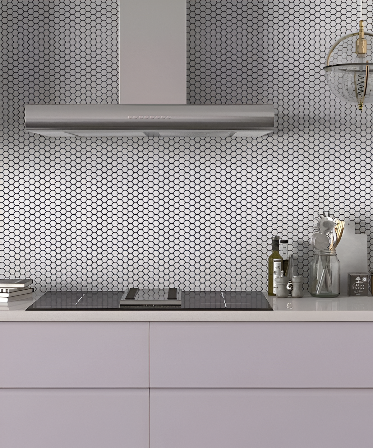 Shapes Hexagon Matt White Mosaic Tile lt 0280