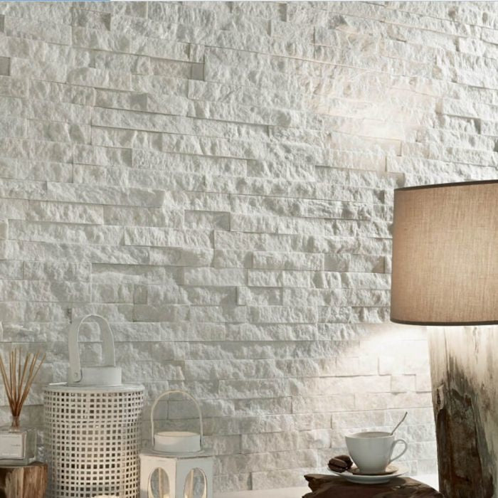 Sparkle White Marble Split Face Tiles TilesDecor