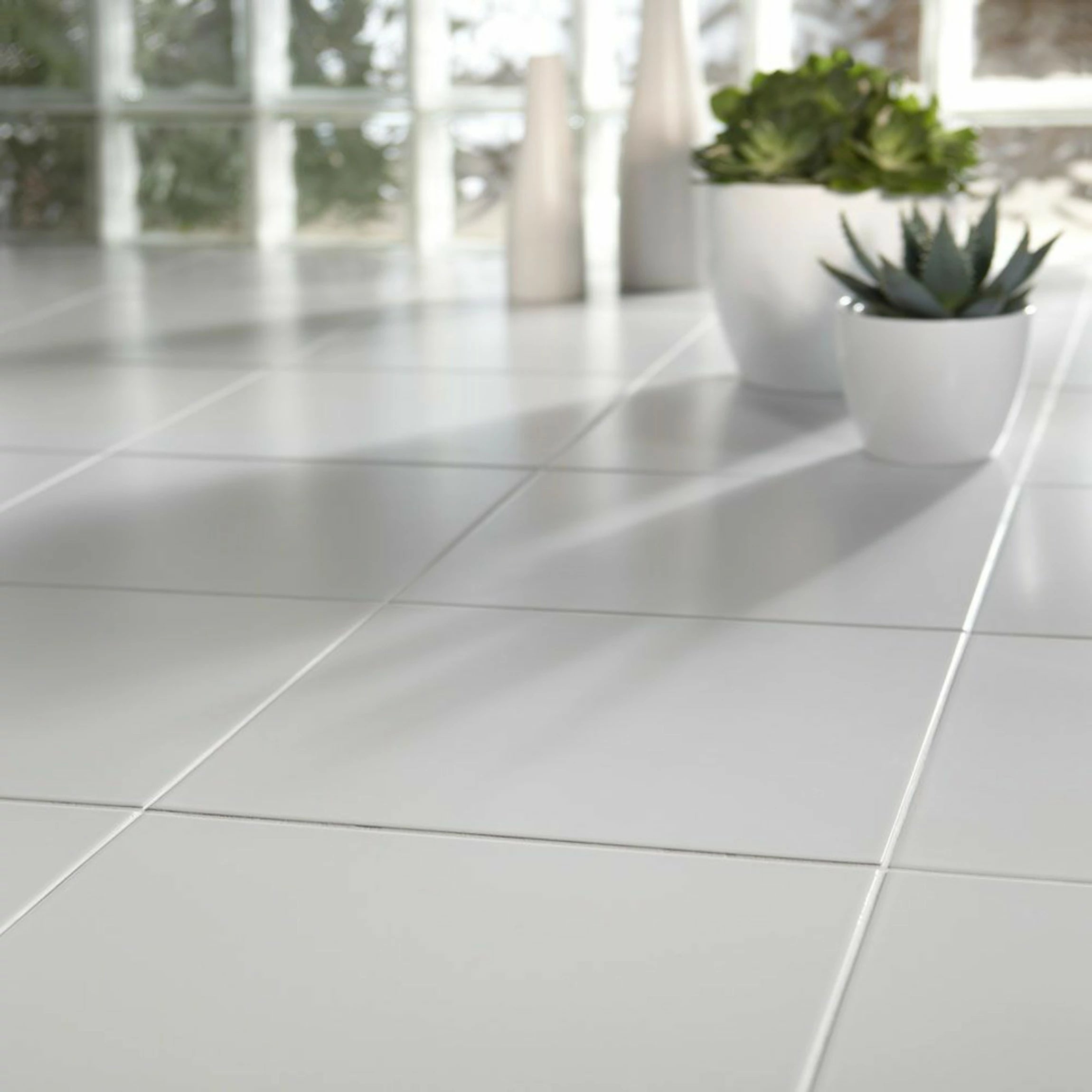 White Floor Tiles bathroom