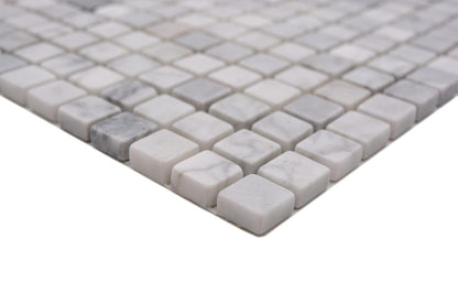 Ethereal White Matt Marble Mosaic Tile Axel MOS15/2000