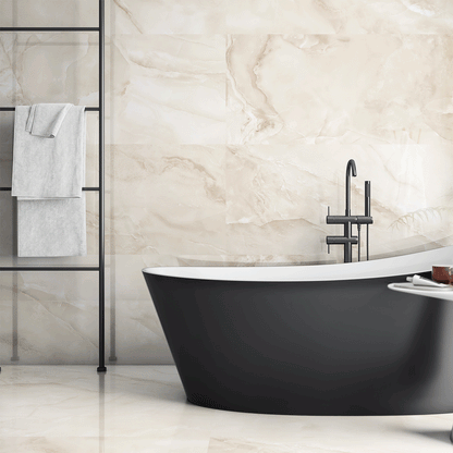 Alixir White Cloud 1200x600mm Polished Porcelain Marble Effect Wall and Floor Tiles TilesDecor