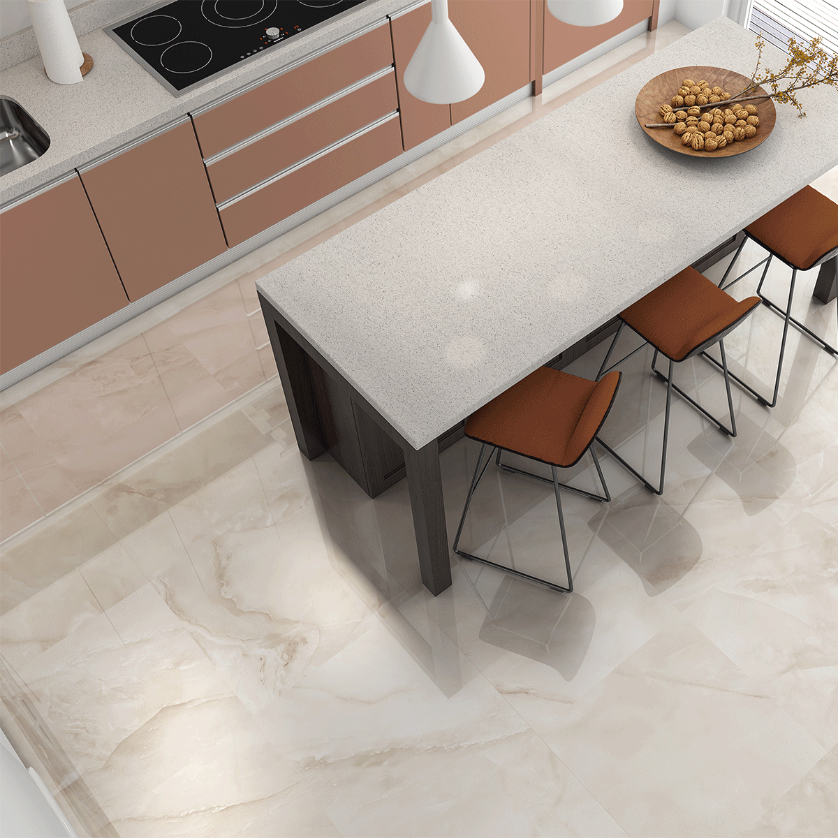 Alixir White Cloud 600x600mm Porcelain Marble Effect Floor Tiles TilesDecor