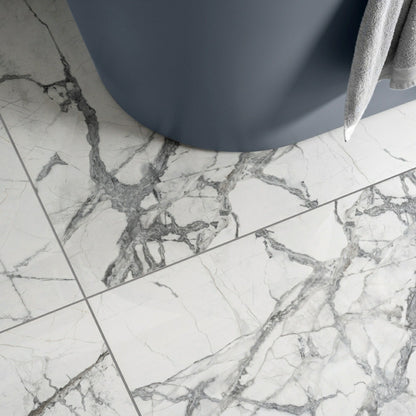 Allure Calacatta Polished Marble Effect 90x90cm Tiles TilesDecor