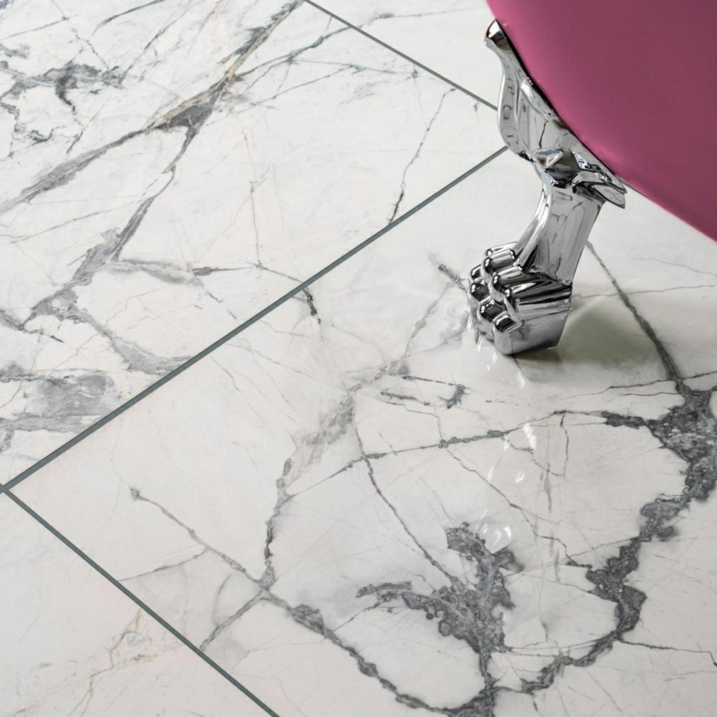Allure Calacatta Polished Marble Effect 60x60cm Tiles TilesDecor