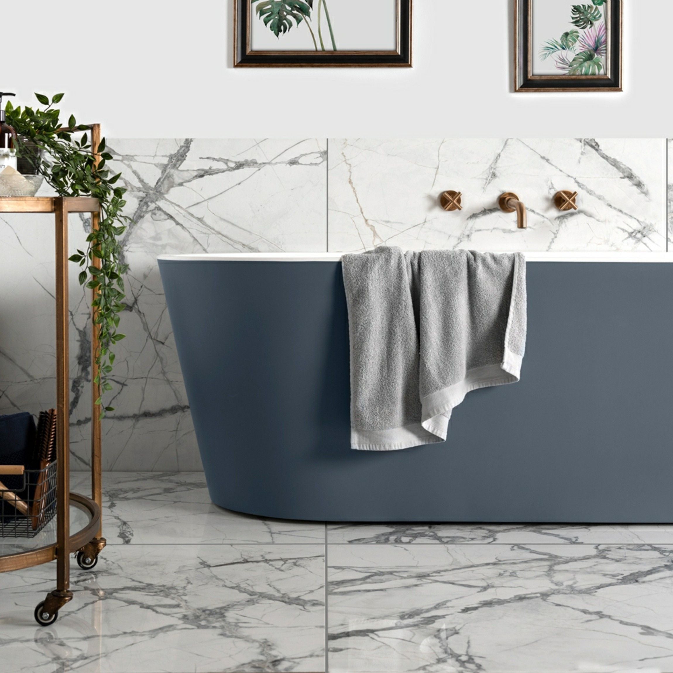 Allure Calacatta Polished Marble Effect 90x90cm Tiles TilesDecor