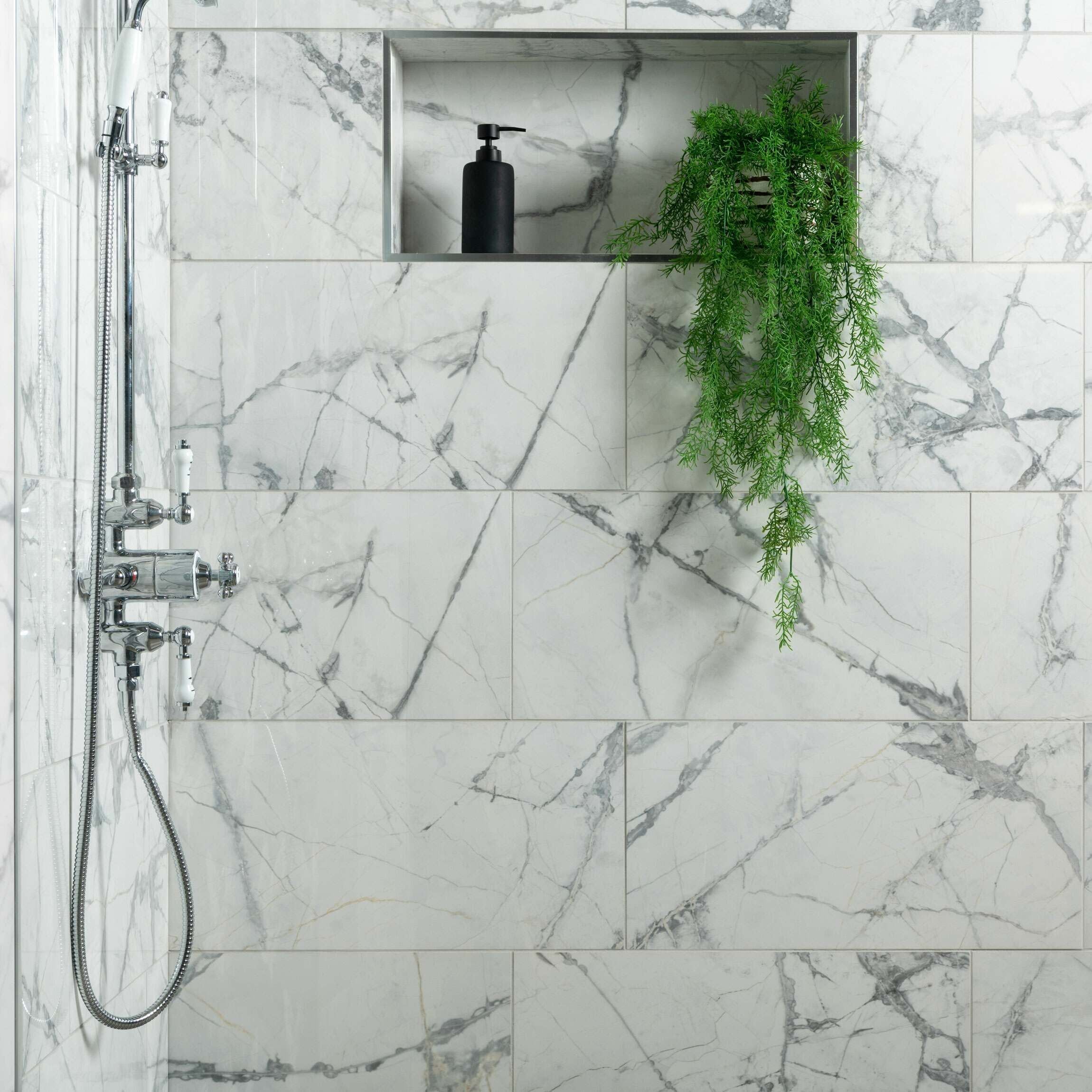 Allure Calacatta Polished Marble Effect 60x30cm Tiles TilesDecor