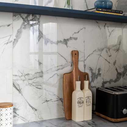 Allure Calacatta Polished Marble Effect 60x60cm Tiles TilesDecor