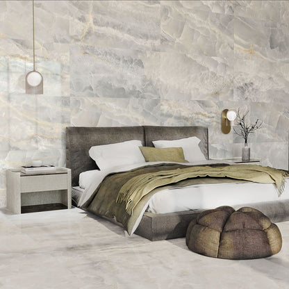 Alixir Cloud Grey 1200x600mm Polished Porcelain Marble Effect Wall and Floor Tiles TilesDecor