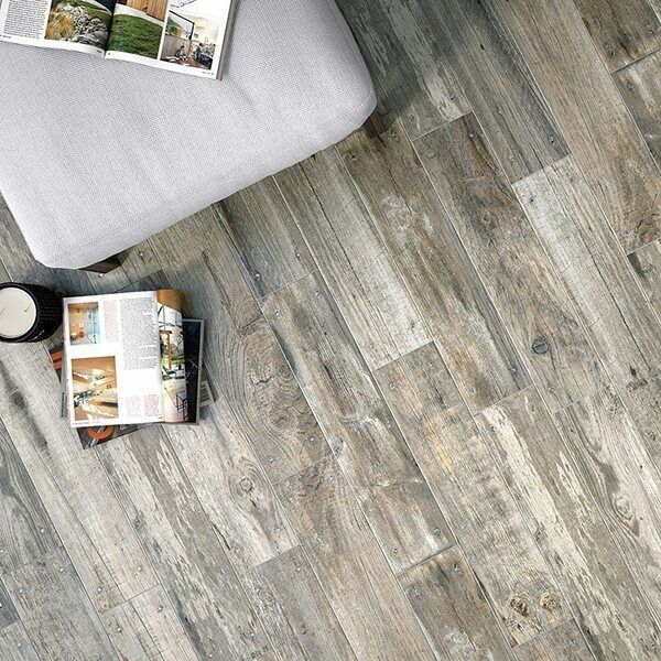 Reclaimed Misty Oak Nailed Wood Effect Floor Tile (66 x 15cm) WALL TILE 8429549370078