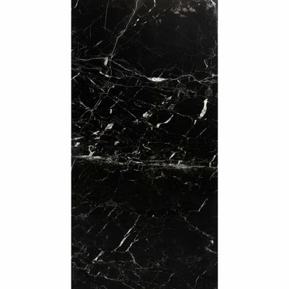 Nero Marquina Black and White Polished Marble Effect 1200x600mm Wall and Floor Tile TilesDecor
