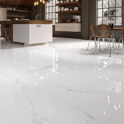 Polished Calacatta XL Marble Effect 100x100cm Floor Tiles TilesDecor