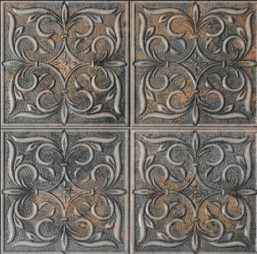 Vintage Decor Black Rustic Wall Tile (33 x 33cm) wf 44210