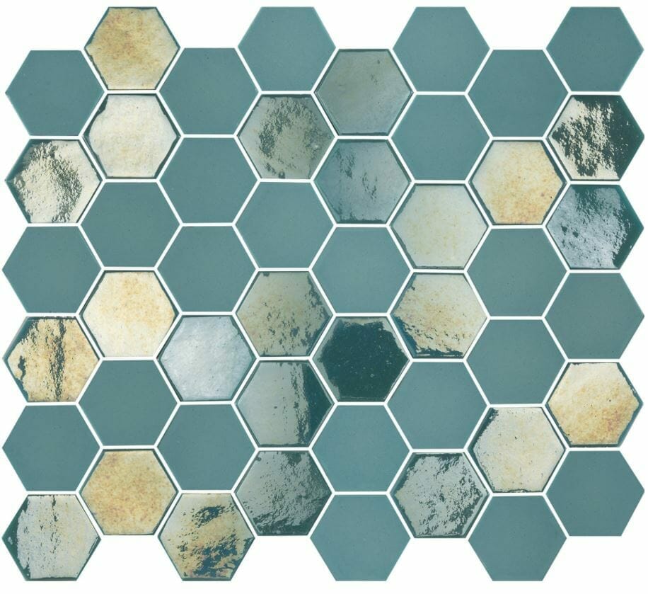 Skyline Mix Hexagon Mosaic Tile (27.8 x 32.5cm) https://lovemosaic.co.uk/product/emotion-sky-mix-hexagon-mosaic-tile/