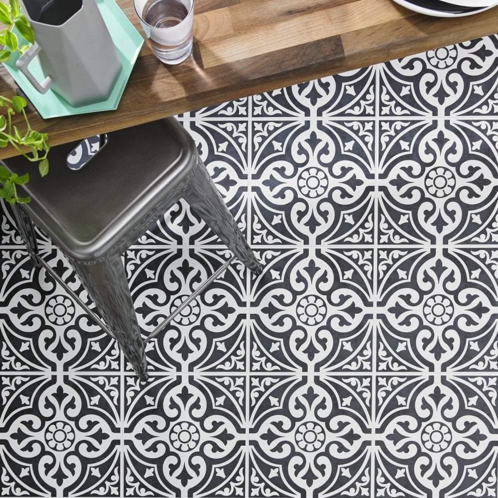 Devonstone Black Porcelain Feature Tile (33.1 x 33.1cm) https://www.tiles-direct.com/wall-tiles-c26/laura-ashley-tiles-c1288/devonstone-black-feature-33cm-x-33cm-floor-tile-p2289