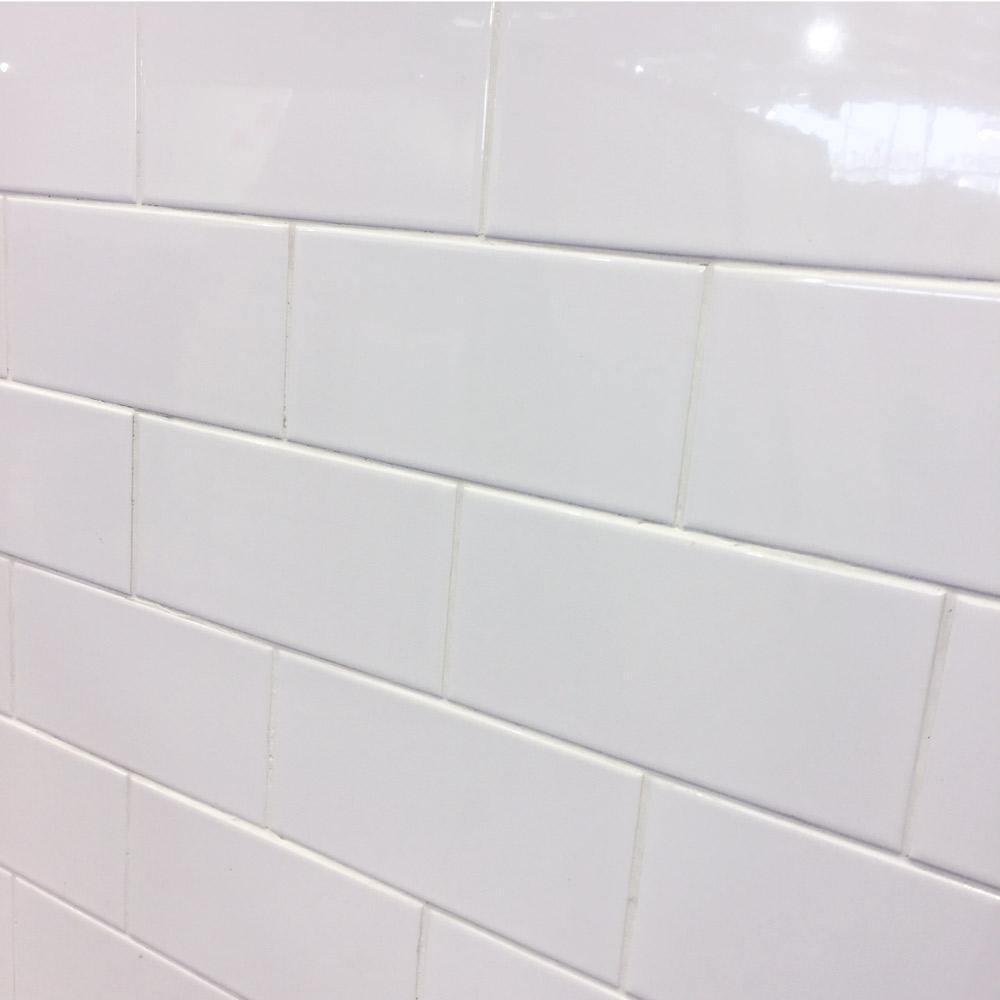 Flat Gloss White Brick tile 10x20cm Brooke FW1020G