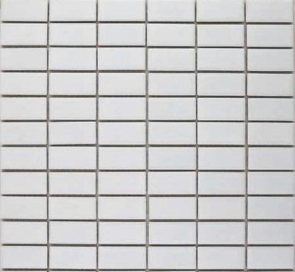 White Pixels Brick Mosaic Tile (30 x 30cm) Wf 14881