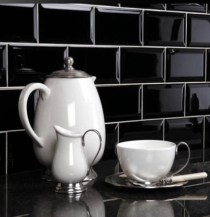 Bevel Jet Black Metro Tile (20 x 10cm) https://www.luxurytiles.co.uk/bevelled-jet-black-metro-tile-20x10cm.html