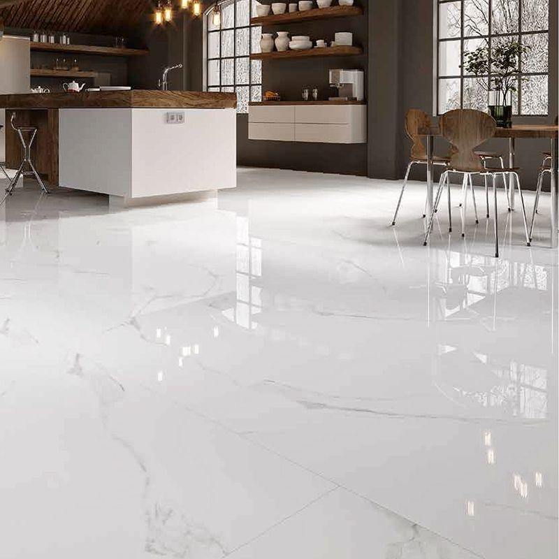 CARRARA MARBLE EFFECT GLOSS TILE 100X100CM wf midas