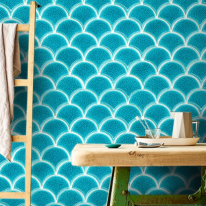 Persian Teal Drop Mosaic Tile (30.2 x 29.4cm) 6251 - ocean teal - lovemosaics.co.uk