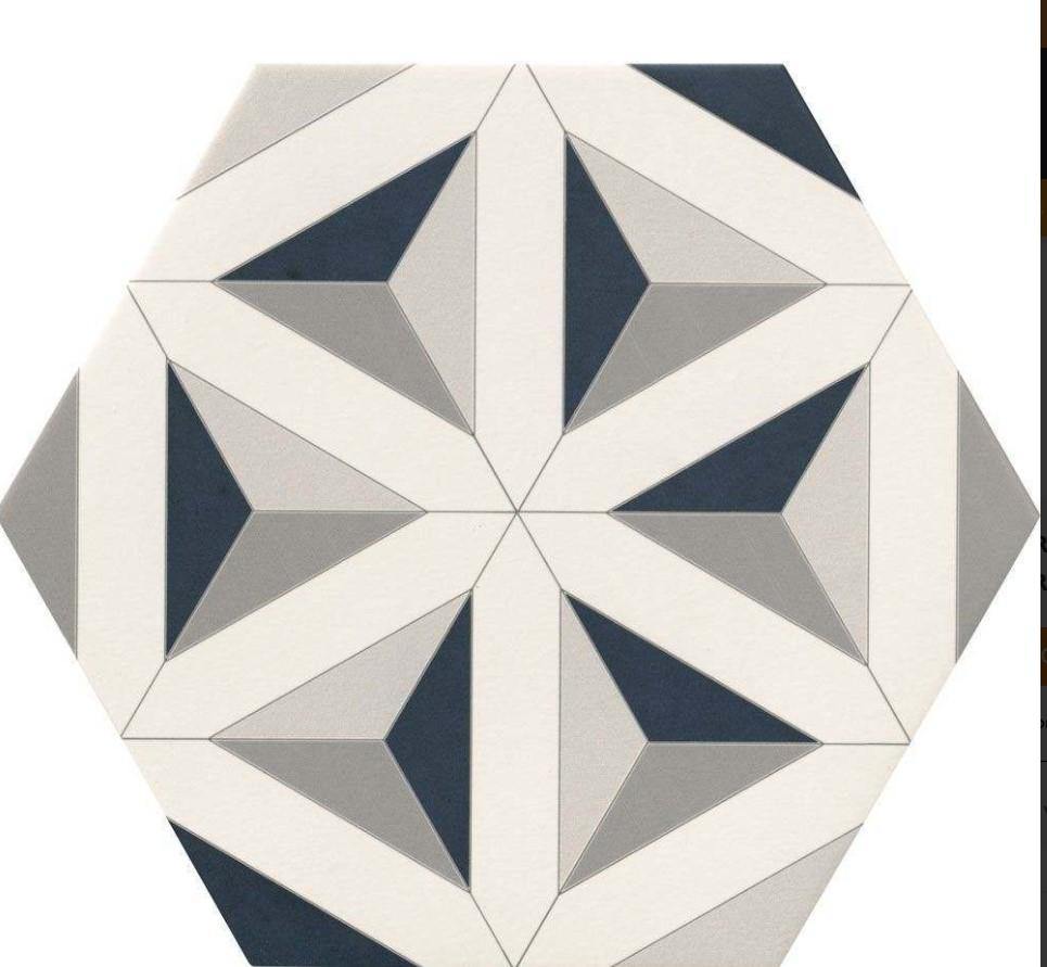 Star Pattern Hexagon Tile (33 x 28.5cm) walls and floors 14521