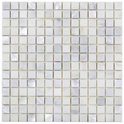 White Mother of Pearl Marble Mosaic Sheet Tile (30.5 x 30.5cm) LTMOTHEROFPEARL22