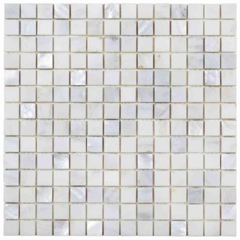 White Mother of Pearl Marble Mosaic Sheet Tile (30.5 x 30.5cm) LTMOTHEROFPEARL22