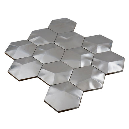 Celestial Hexagon Mosaic Tiles Silver axel HXM 40SB